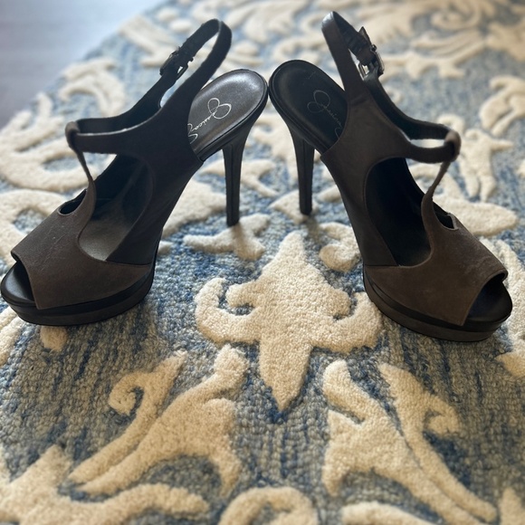 Jessica Simpson Leather Platform Heels Size 10B - Picture 3 of 4